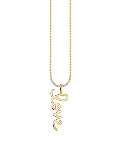 Sydney Evan Women's Pure 14k Yellow Gold Large "love" Pendant Necklace