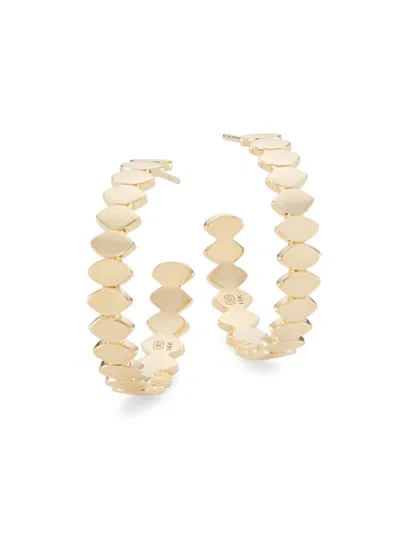 Sydney Evan Women's Pure 14k Yellow Gold Marquise Hoop Earrings