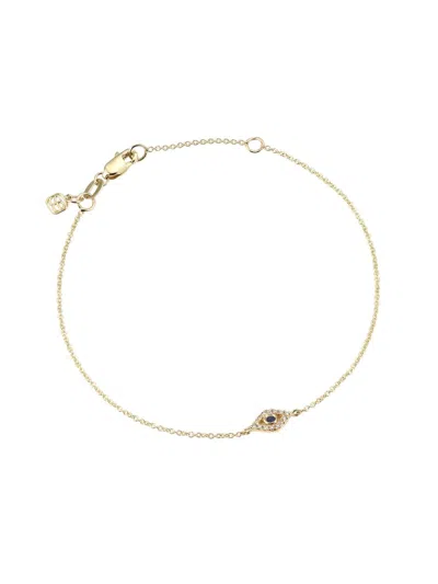 Sydney Evan Women's Small 14k Yellow Gold, Diamond & Sapphire Bezel Eye Bracelet
