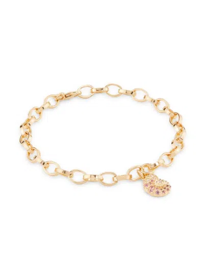 Sydney Evan Women's Under The Sea 14k Yellow Gold, Pink Sapphire, Amethyst & 0.04 Tcw Diamond Charm Bracelet