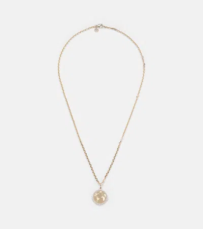 Sydney Evan World Traveler 14kt Gold Pendant Necklace With Diamonds