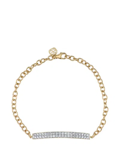 Sydney Evan Yellow Gold Link Bar Pavé Bracelet