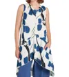 Sydney Project Wallpaper Hope Hi Lo Tunic Top In White/blue In Blue