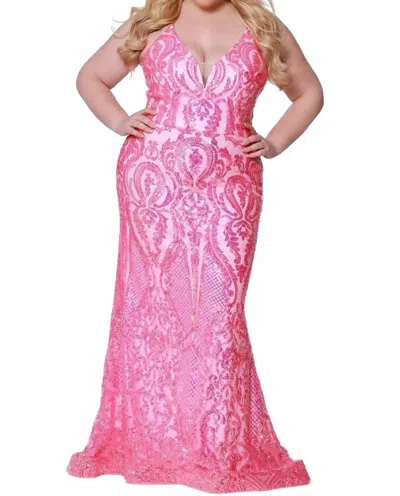 Sydney's Closet Archer Gown In Hot Pink