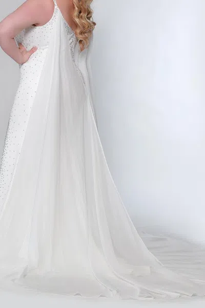 Sydney's Closet Jk1204 Long Chiffon Cape In White