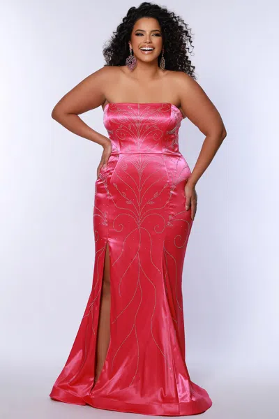 Sydney's Closet Jk2509 Plus Size Fitted Long Mermaid Formal Prom Dress In Animal Print