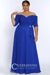 Sydney's Closet Long Mother Of The Bride Formal Gown In Blue
