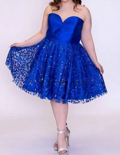Sydney's Closet Mikado Satin In Sapphire In Blue