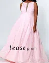 Sydney's Closet Plus Empire Waist Prom Dress In Blush In Gold