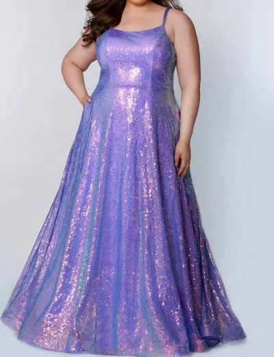 Sydney's Closet Plus Sequin Prom Dress In Polar Purple