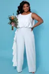 Sydney's Closet Sc5244 Plus Size Bridal Wedding Jumpsuit In White