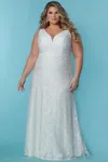 Sydney's Closet Sc5289 Bridal Long Sleeveless Wedding Gown In White