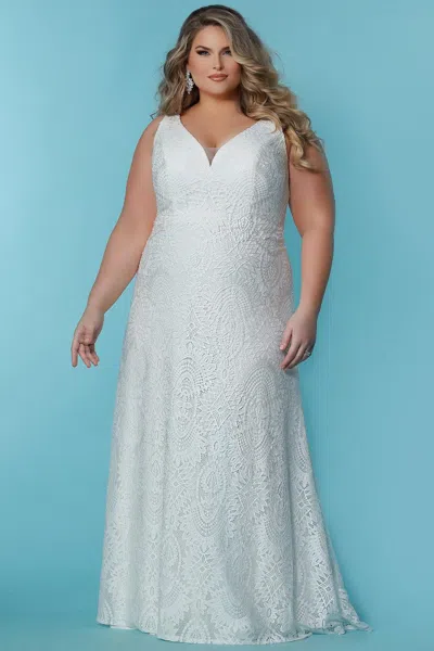 Sydney's Closet Sc5289 Bridal Long Sleeveless Wedding Gown In White