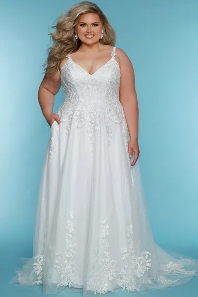 Sydney's Closet Sc5322 Bridal Gown Long A Line Wedding Dress In White