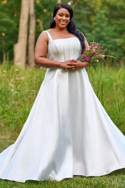 Sydney's Closet Sc5334 Long Bridal Gown A Line Wedding Dress In White