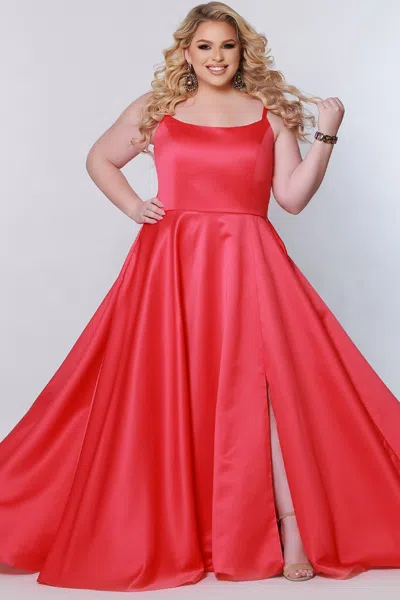 Sydney's Closet Sc7335 Plus Size Long Formal A Line Pocket Prom Dress In Purple
