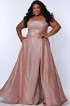 Sydney's Closet Sc7349 Plus Size Long Formal Prom Dress In Neutral