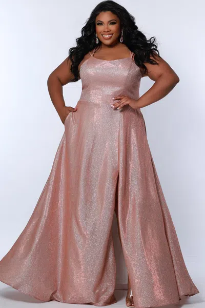 Sydney's Closet Sc7349 Plus Size Long Formal Prom Dress In Neutral