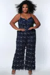 Sydney's Closet Sc9108 Long Plus Size Prom Jumpsuit In Blue