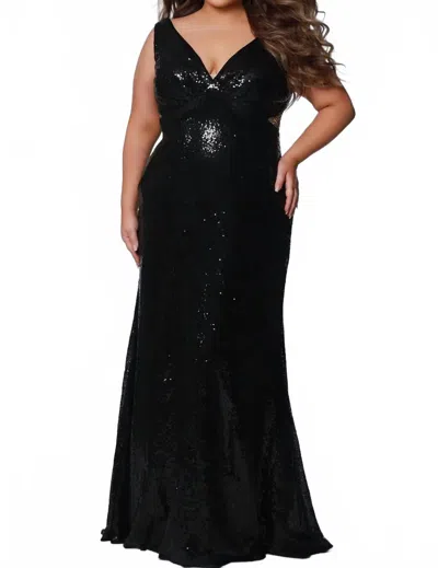 Sydney's Closet Sequin Cutout Gown In Black
