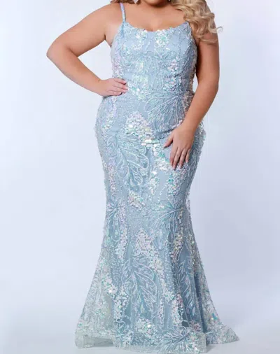 Sydney's Closet Sequin Maxi Dress - Plus In Opal In Multi