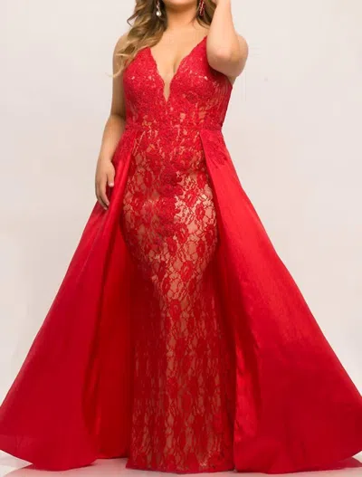 Sydney's Closet Stingray Formal Gown In Ruby In Pink