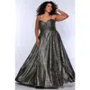 Sydney's Closet Animal Print Spaghetti Strap Plus Size A-line Gown In Animal Print