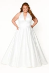 Sydney's Closet Plus Size Halter Wedding Dress In White