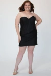 Sydney's Closet Plus Size Strapless Corset Mini Dress In Black