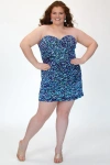 Sydney's Closet Sequin Strapless Plus-size Corset Mini Party Dress In Blue