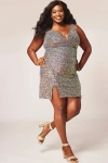 Sydney's Closet Sleeveless Fitted Sequin Short Party Dress In Gray