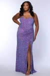 Sydney's Closet Strapless Sequin Fitted Plus Size Evening Gown In Cotton Candy