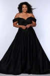 Sydney's Closet Sweetheart Neckline Off The Shoulder Plus Size A-line Gown In Onyx