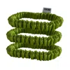 Sylki Women's Autumn Green Silk Hair Scrunchies - Three Pack In Green