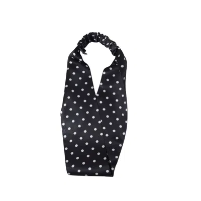 Sylki Women's Black / White Silk Headband - Black And White Polka Dot In Black/white