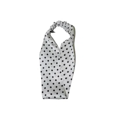 Sylki Women's Black / White Silk Headband - White And Black Polka Dot In Black/white