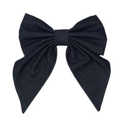 Sylki Women's Blue Hair Bow - Dark Denim