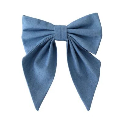 Sylki Women's Blue Hair Bow Clip - Light Denim