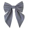 Sylki Women's Blue Hair Bow Clip - Navy Gingham