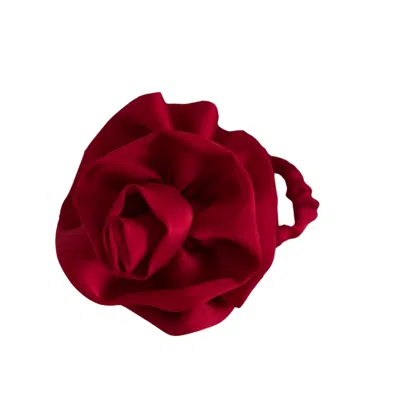 Sylki Women's Flower Applique Hair Tie - Red