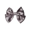 Sylki Women's Grey / Silver Short Hair Bow - Silver Grey In Gray