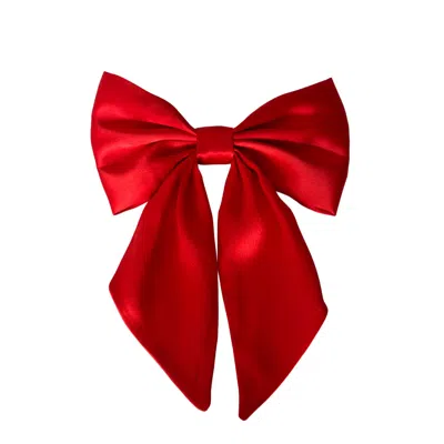 Sylki Women's Hair Bow Clip - Red
