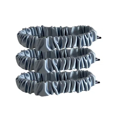 Sylki Women's Light Blue Silk Hair Ties - Three Pack