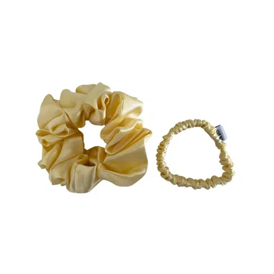 Sylki Women's Orange Scrunchie Bundle - Pastel Yellow