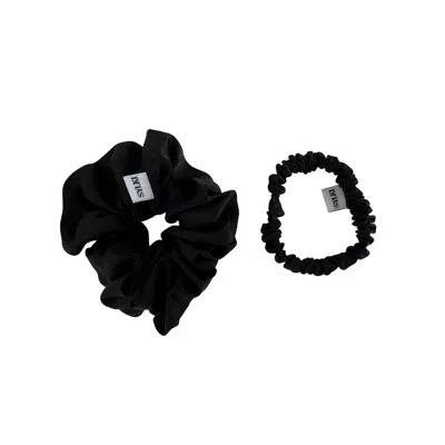 Sylki Women's Silk Scrunchie Bundle - Black