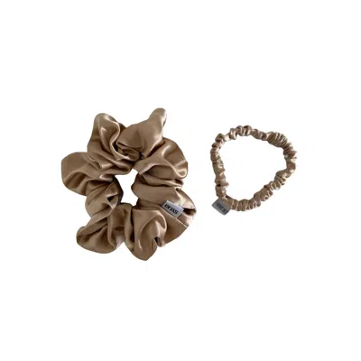 Sylki Women's Silk Scrunchie Bundle - Gold