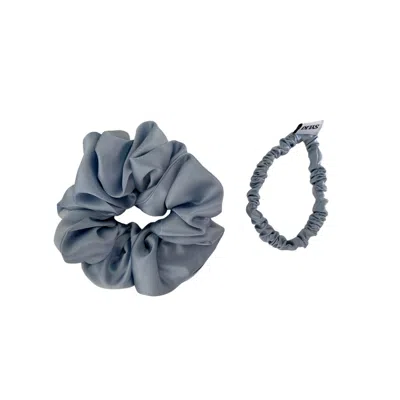 Sylki Women's Silk Scrunchie Bundle - Light Blue