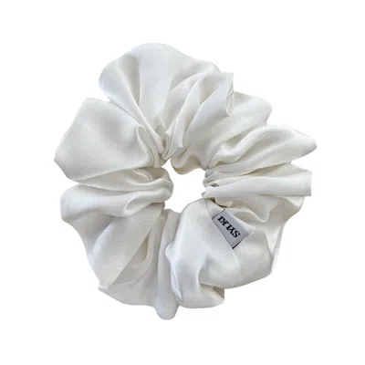 Sylki Women's Silk Scrunchies - White