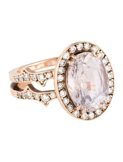 Pre-owned Sylva & Cie 14k 7.73ct Sapphire & Diamond Cocktail Ring In Multi