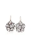 Sylva & Cie 14k Rose Gold Antique Georgian Flower Earrings In White